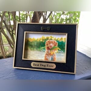 Drexel Best Dog Ever Bone Accent Black Gold Picture Frame Fits 6x4 Photo